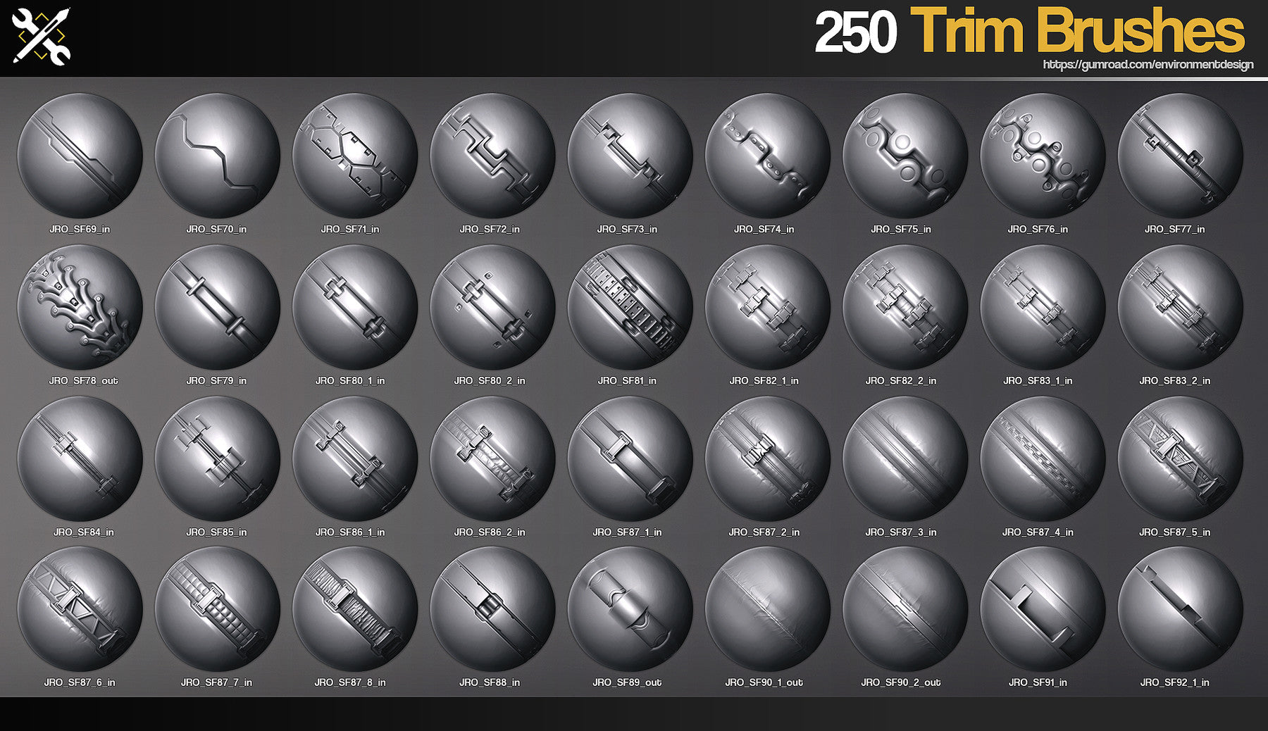 ZBrush - 250 SF Trim Brushes Vol.1