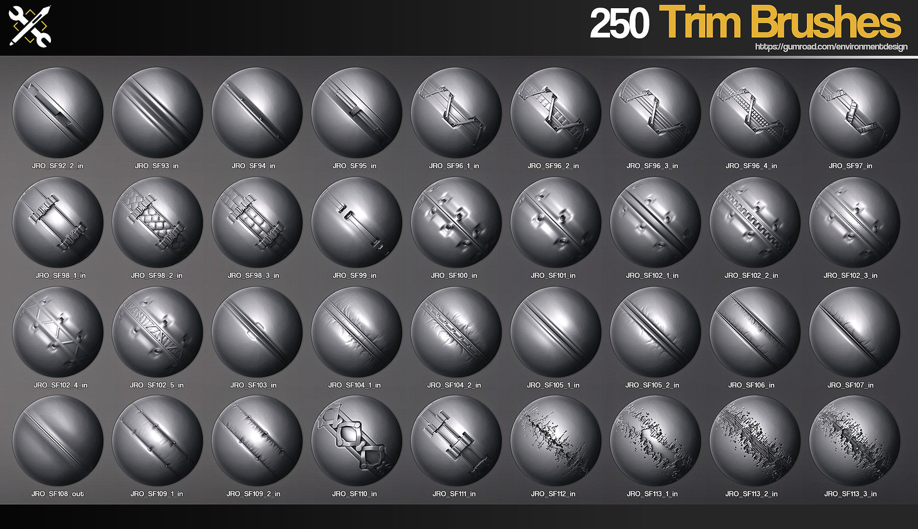 ZBrush - 250 SF Trim Brushes Vol.1