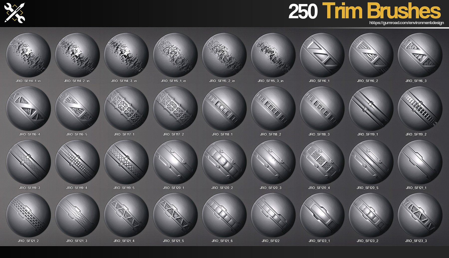 ZBrush - 250 SF Trim Brushes Vol.1