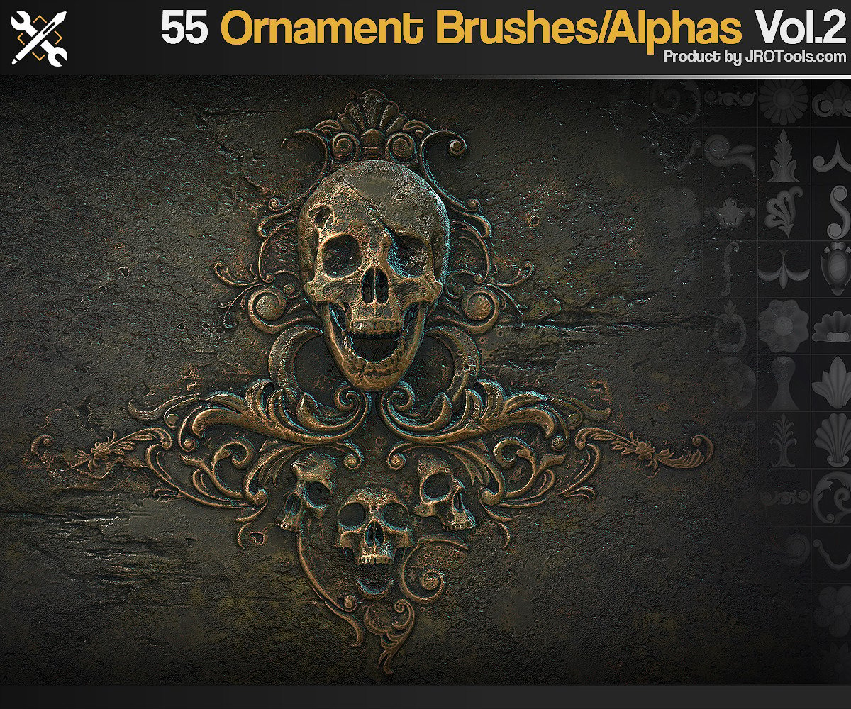 ZBrush/SP - 55 Ornament Brushes/Alphas - Vol.2