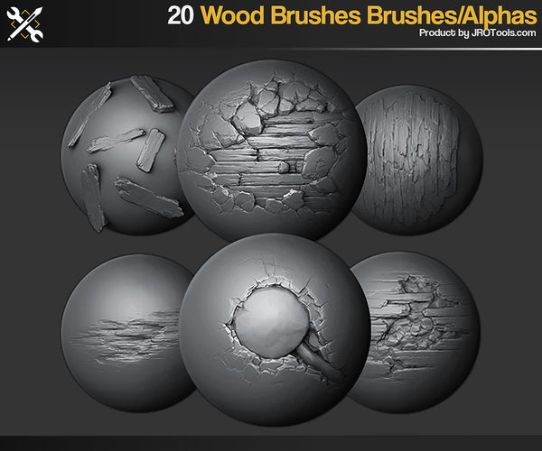 ZBrush/SP - 20 Wood Brushes/Alphas Vol.1