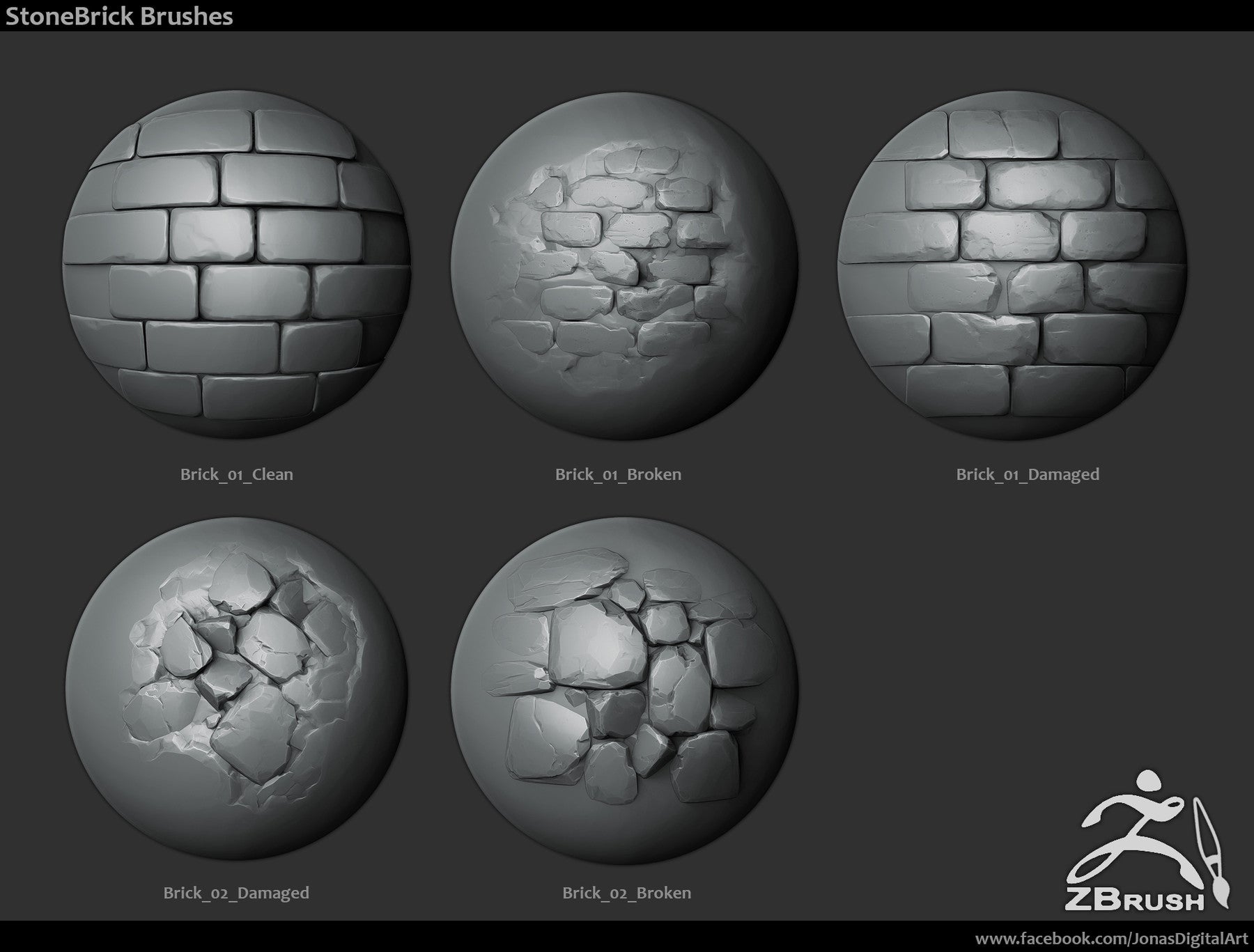 ZBrush/SP - 18 Rock Brushes + 3 Ztool rocks Vol.1