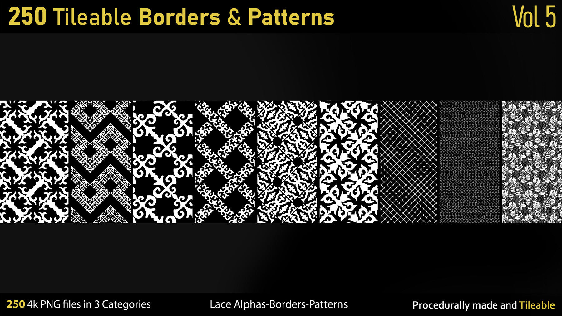 250 Alphas-Tileable Borders&Patterns-Vol5