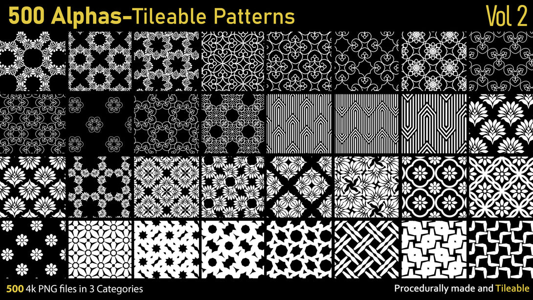 Alphas Substance Patterns 500 Alphas-Tileable Patterns-Vol2 – S3ART Store