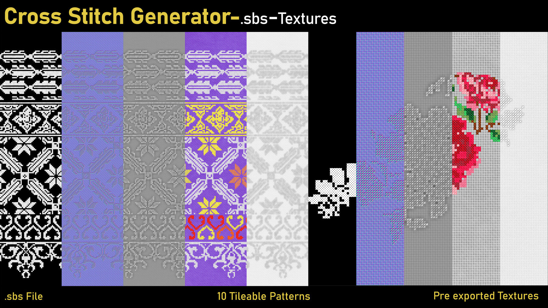 Cross Stitch Generator -SBS+Textures