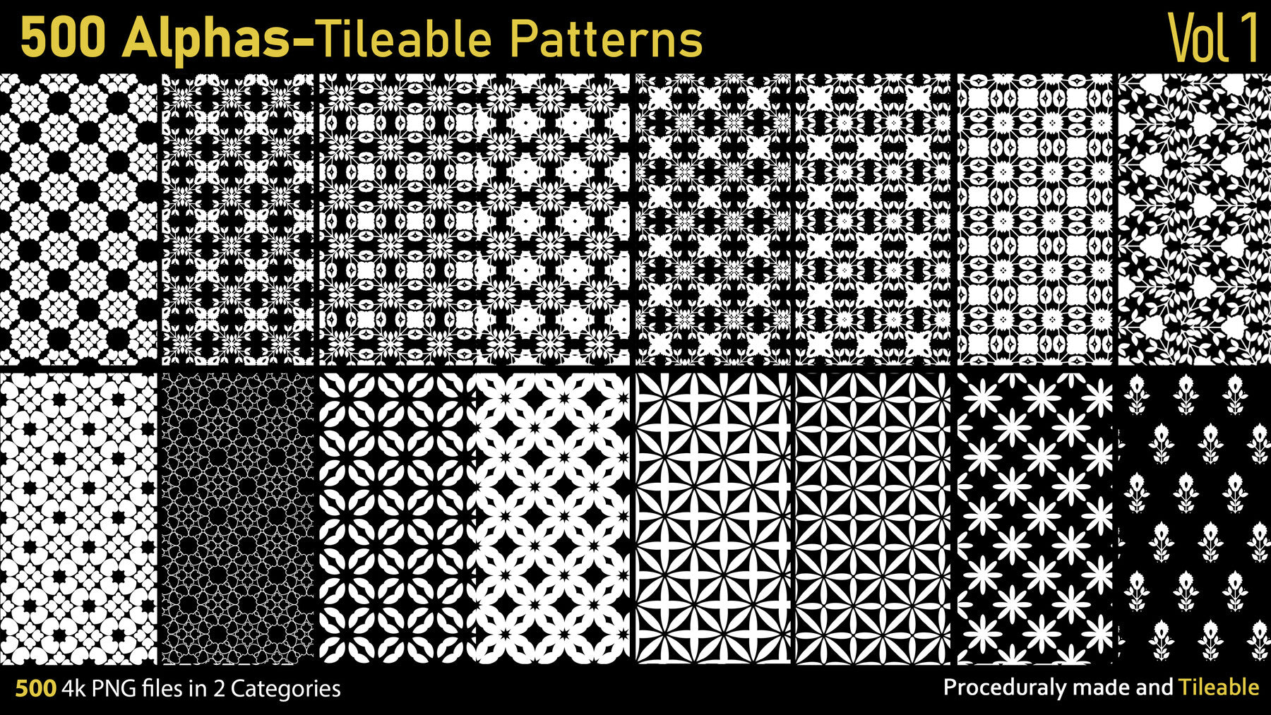 500 Alphas-Tileable Patterns-Vol1