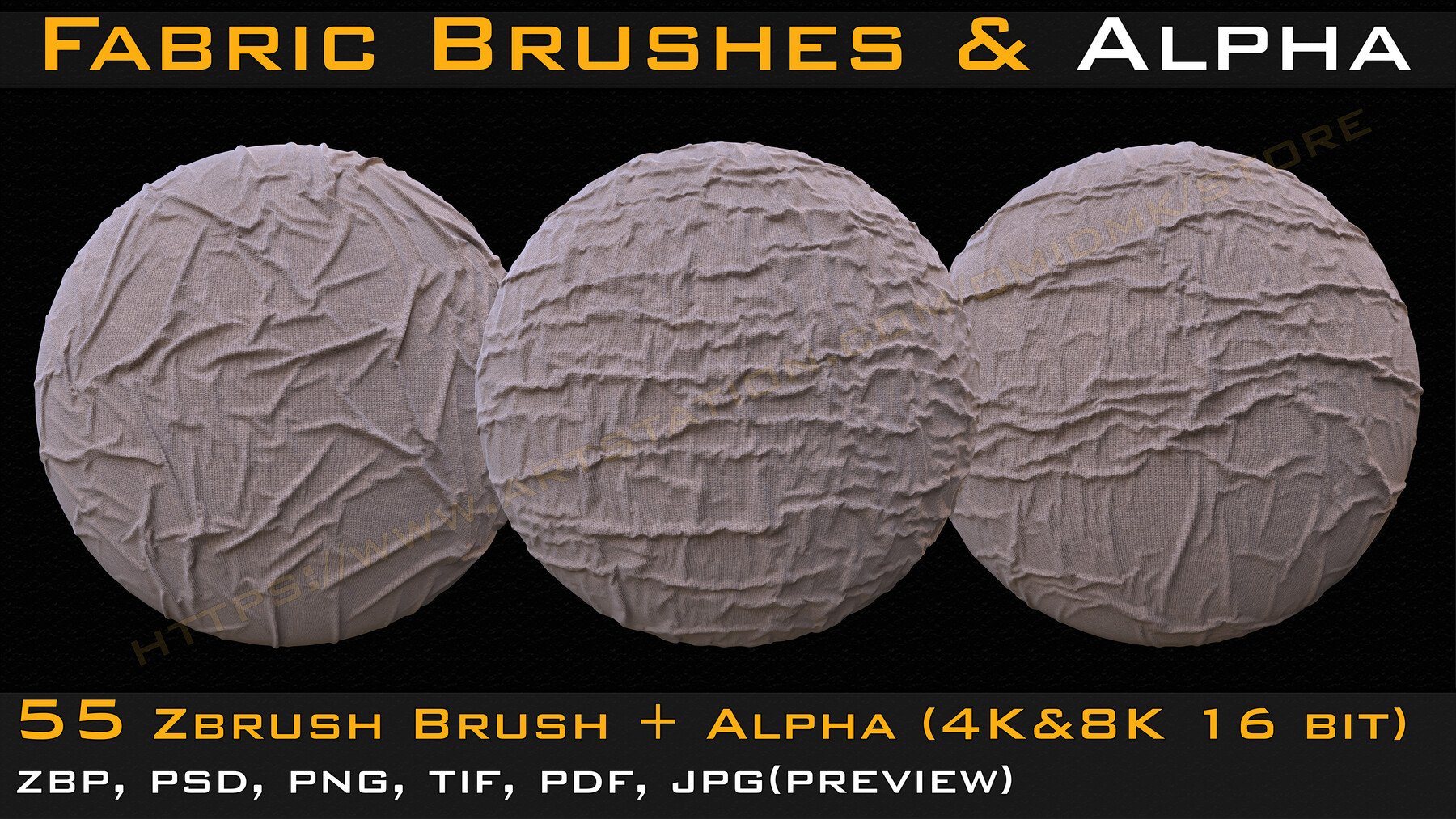55 Fabric & Leather Brushes for ZBrush Vol.2