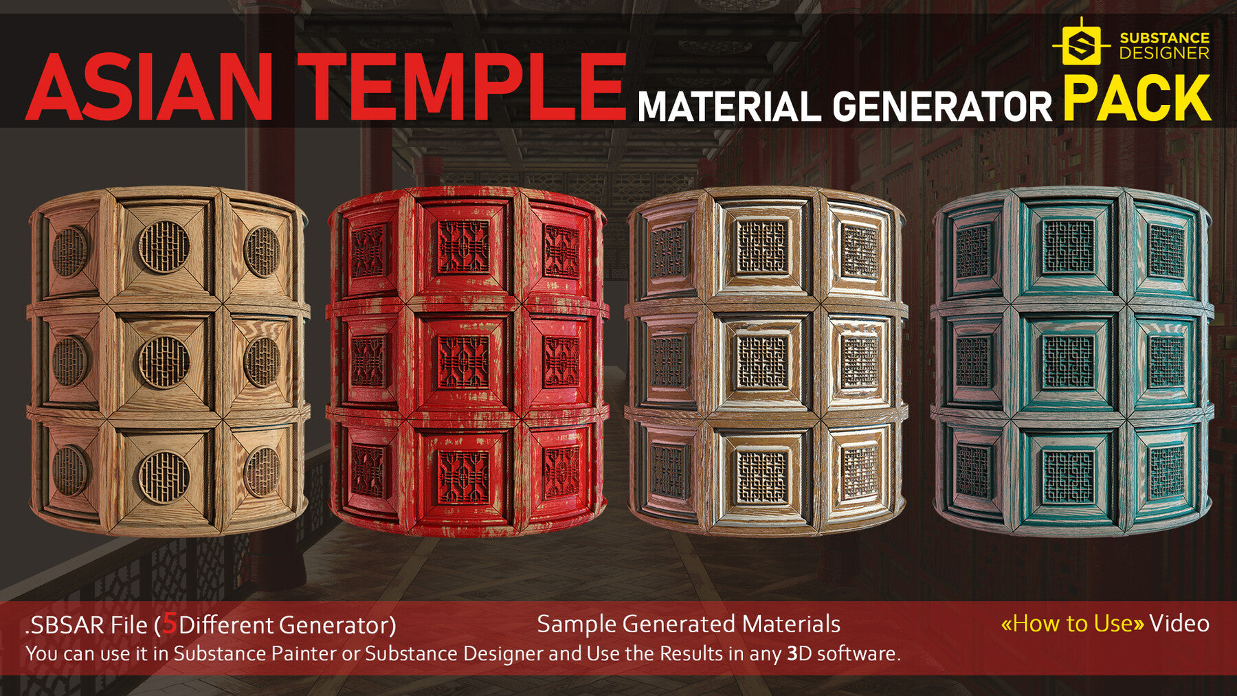 Asian Temple PBR Material Generator