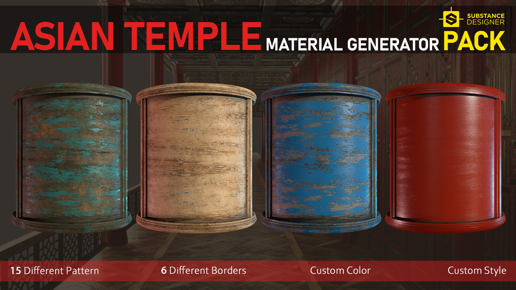 Asian Temple PBR Material Generator