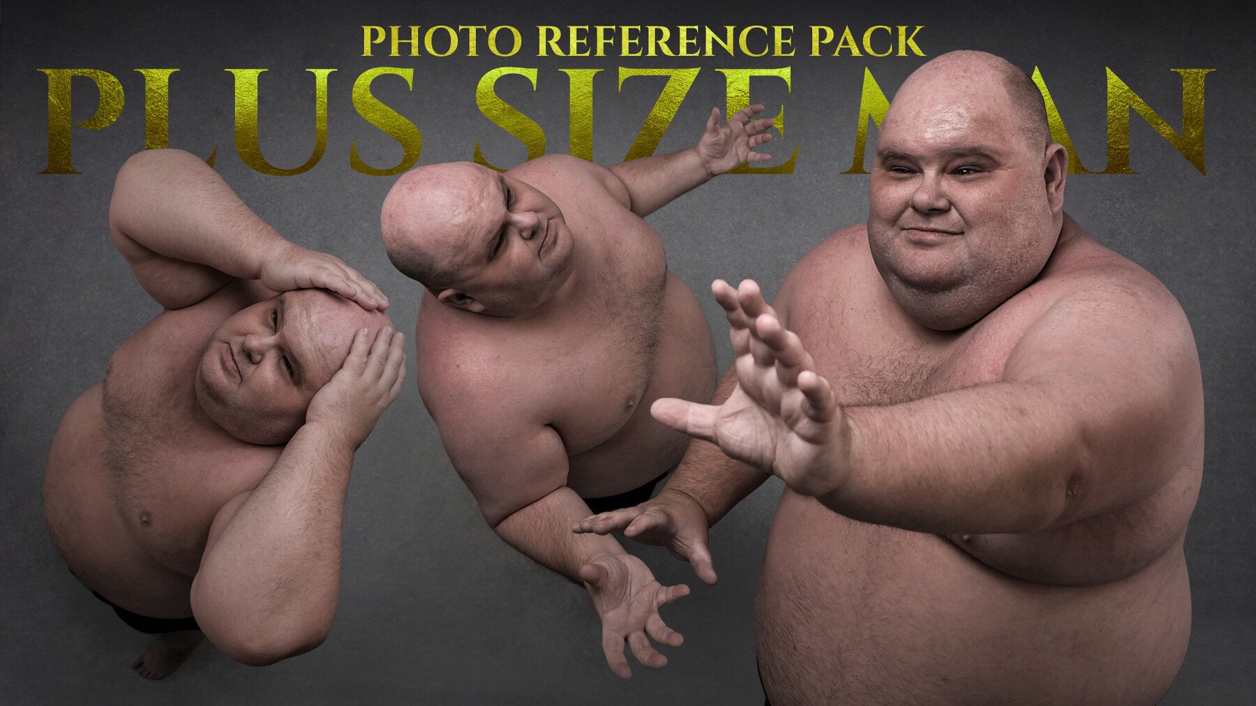 A Plus Size Man- Photo Reference Pack For Artists 572 JPEGs