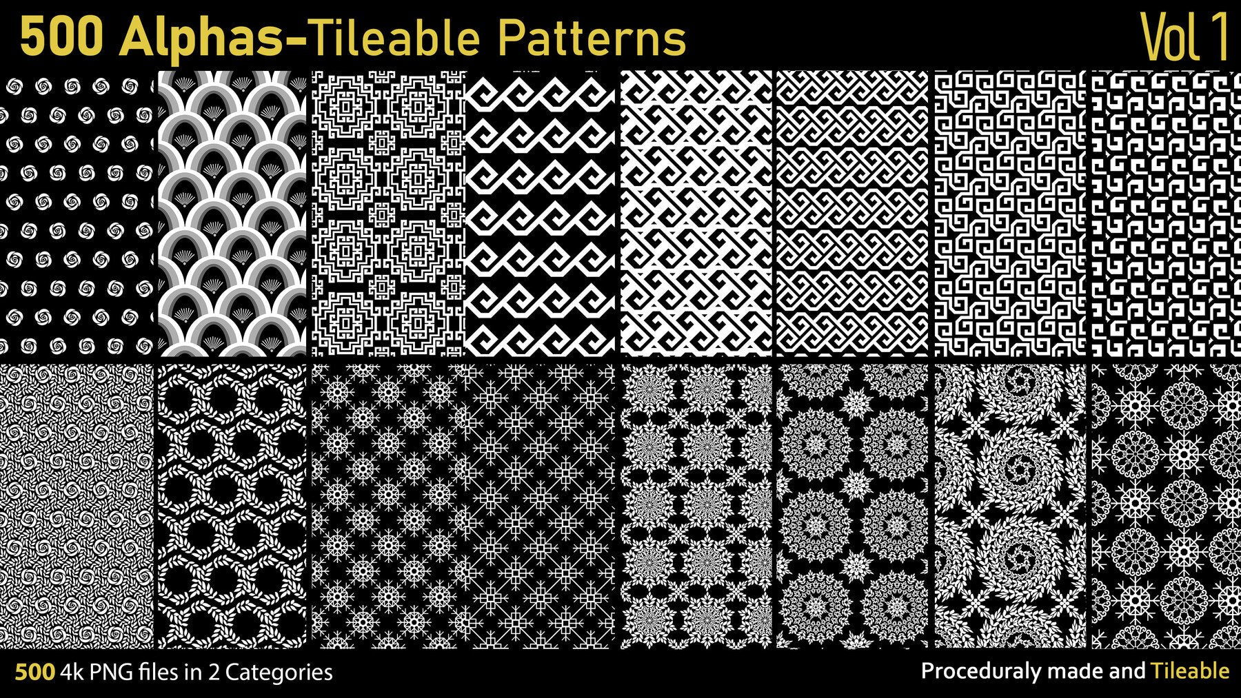 500 Alphas-Tileable Patterns-Vol1