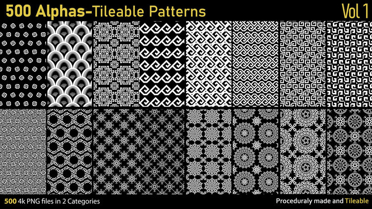 500 Alphas-Tileable Patterns-Vol1 – S3ART Store