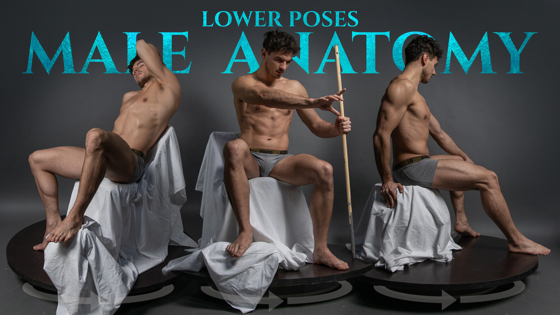 Male Anatomy- Lower Turnaround Poses- Photo Reference Pack-545 JPEGs