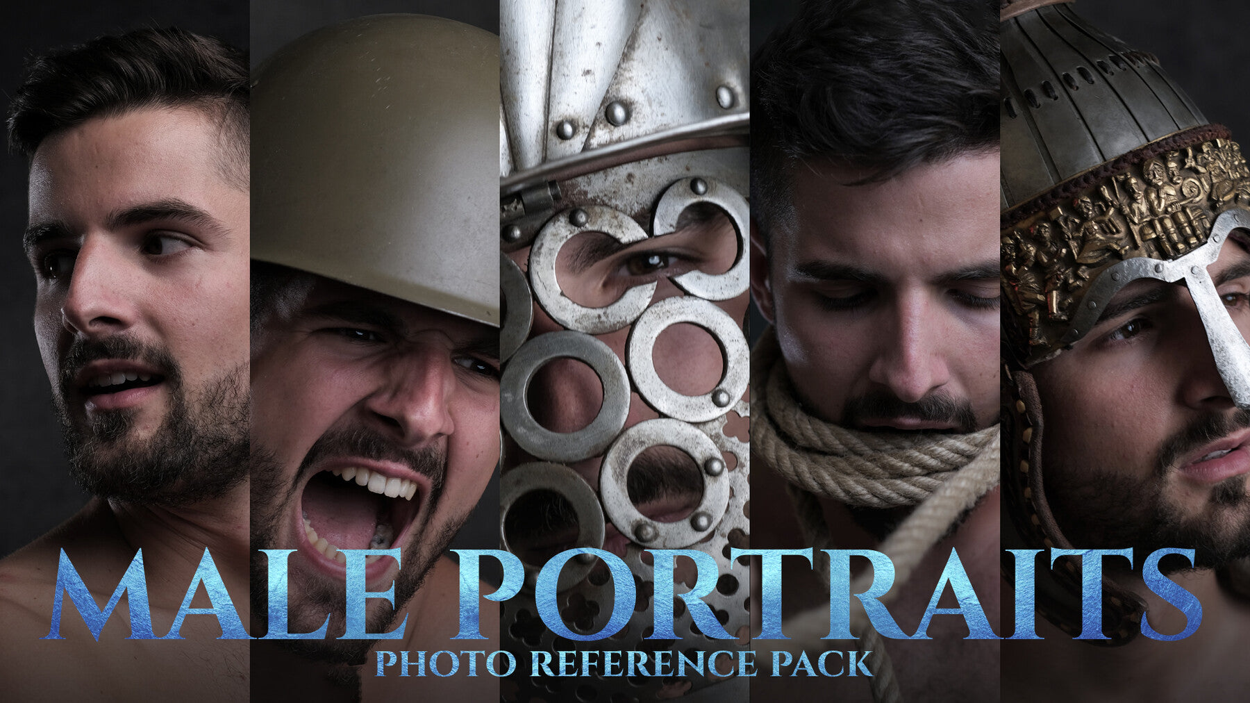 A Male Portraits Photo Reference Pack for Artists 895 JPEGs