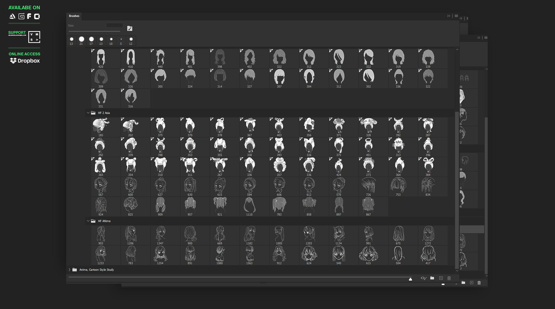 HAIR GUIDE BRUSHES 220+ Quick sketch and Study