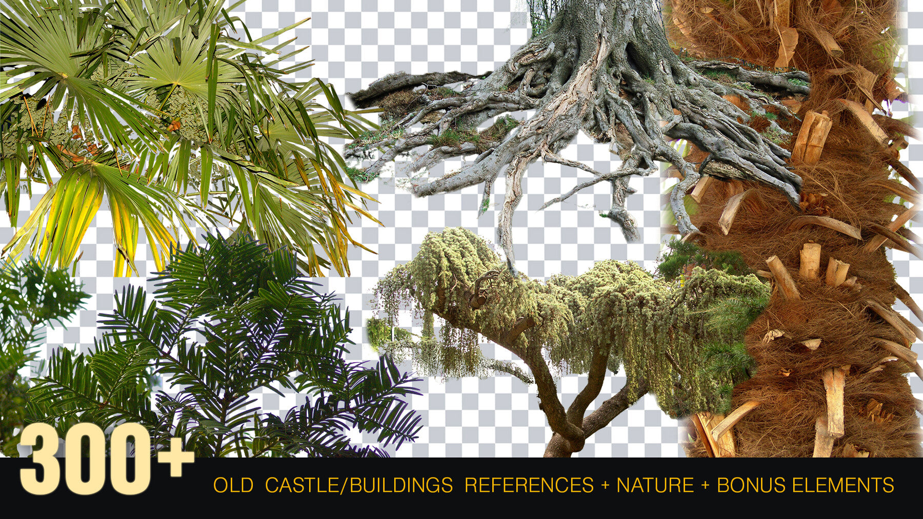 300+ Old Castle / Buildings reference Pack + Nature + Bonus [Transparent BG] Perfect For Matte Painting And Photobash