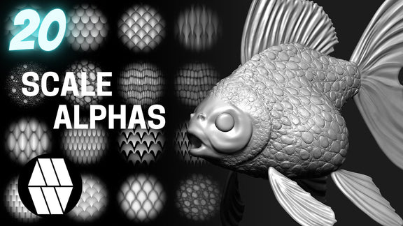 20 Scale Tiled Alphas for ZBrush | S3ART Store