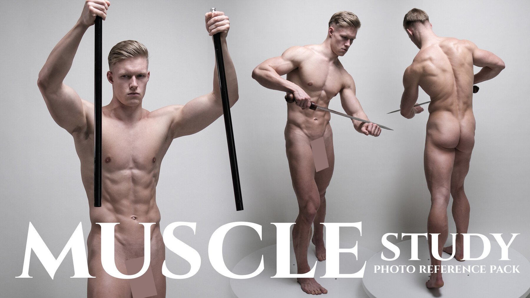 Muscle Study - Photo Reference Pack For Artists 646 JPEGs