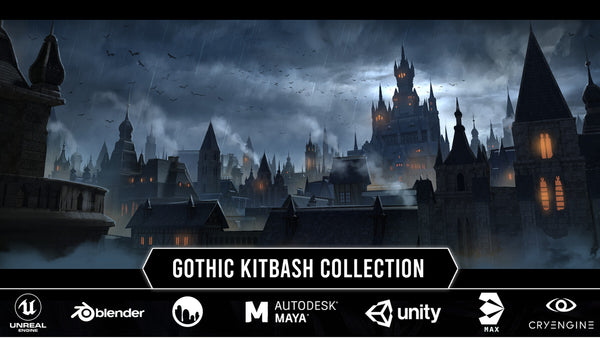 Gothic Kitbash Collection + Textures
