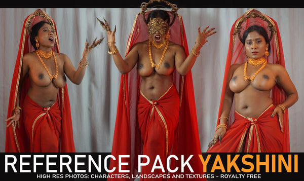 Yakshini 900+ Reference pictures including lighting and costume variations
