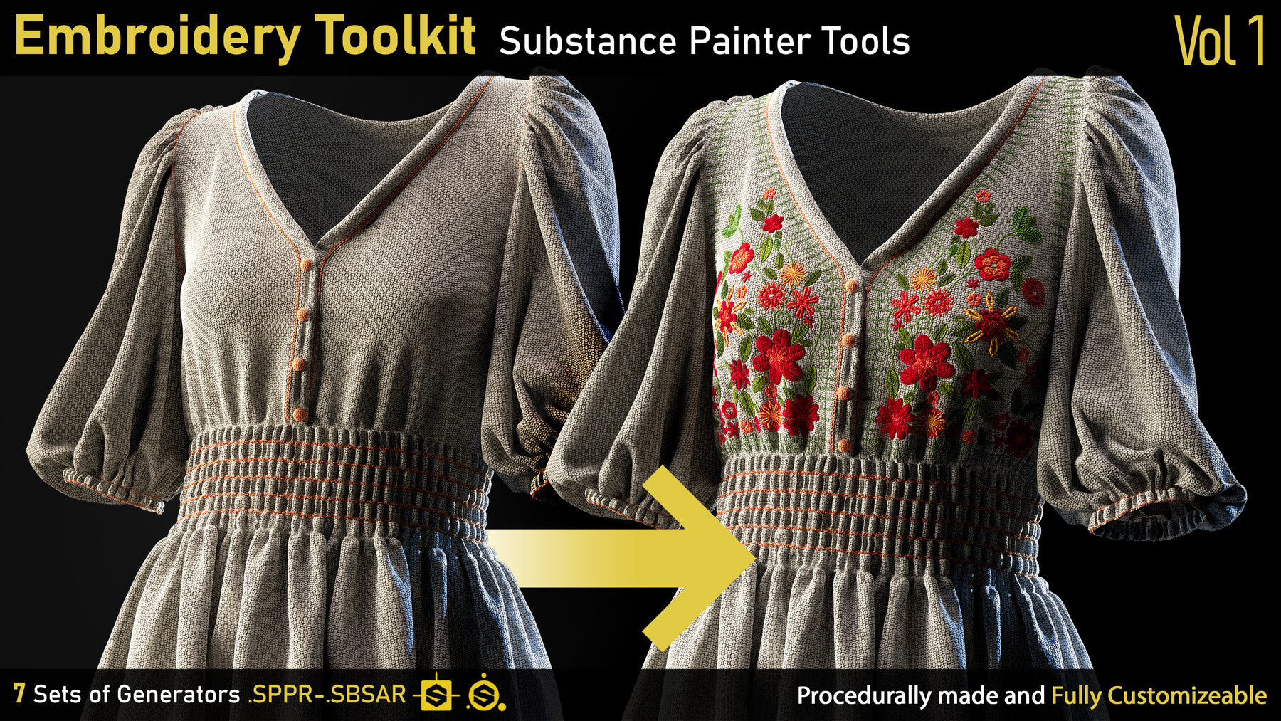 Embroidery Toolkit-Substance Painter tools-Vol1-sppr-sbsar