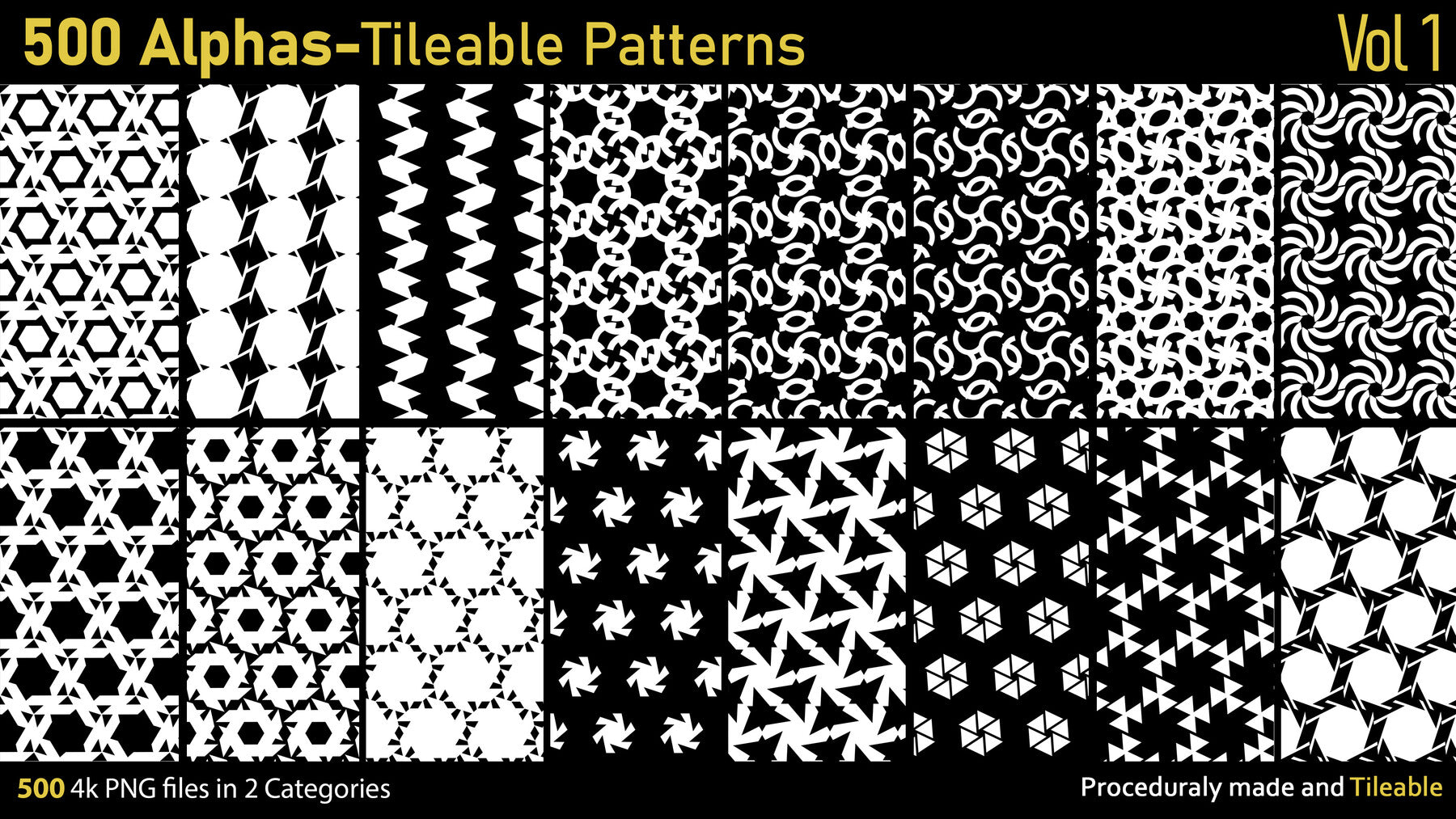 500 Alphas-Tileable Patterns-Vol1