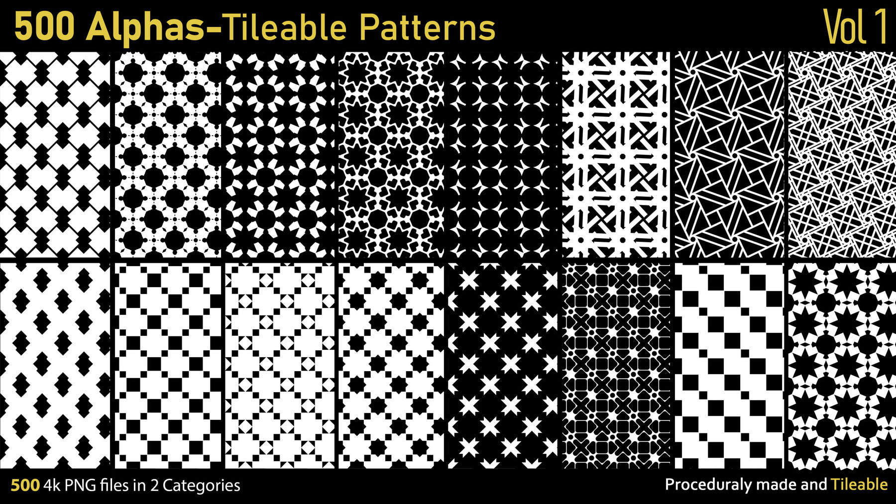 500 Alphas-Tileable Patterns-Vol1