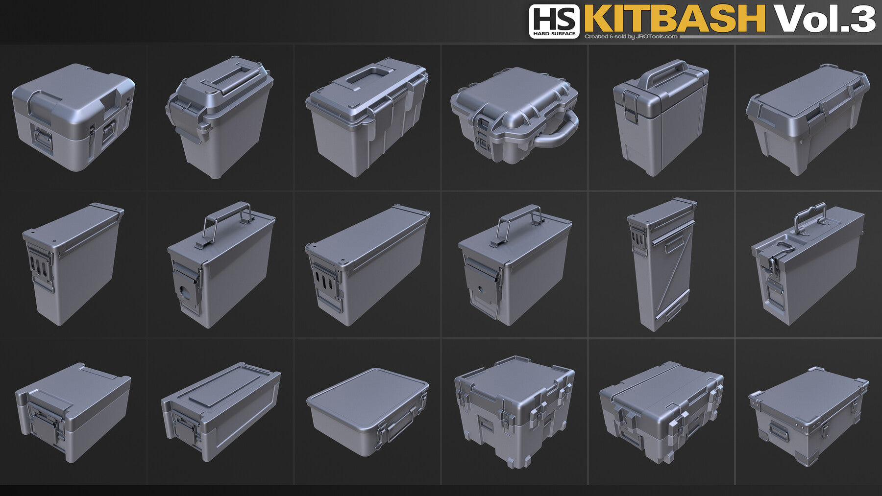 Hard-Surface Kitbash Vol.3 - Crates & Cases