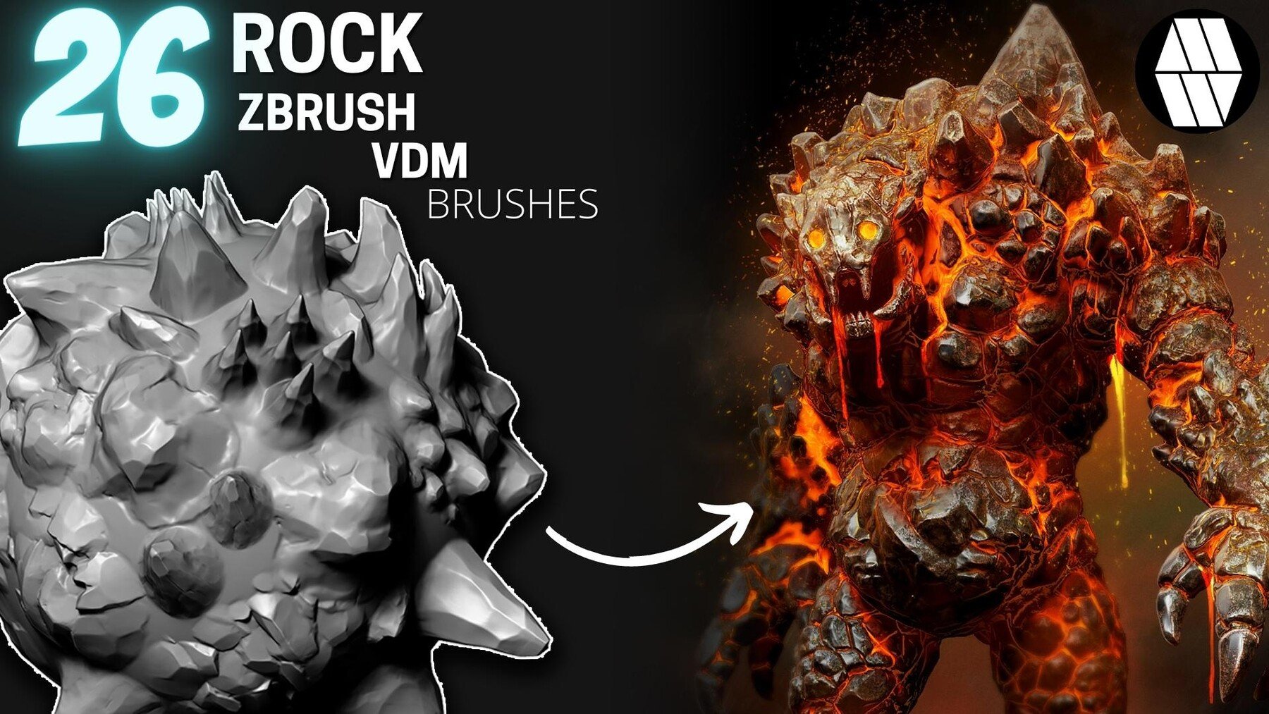 26 ROCK VDM Brush for ZBrush