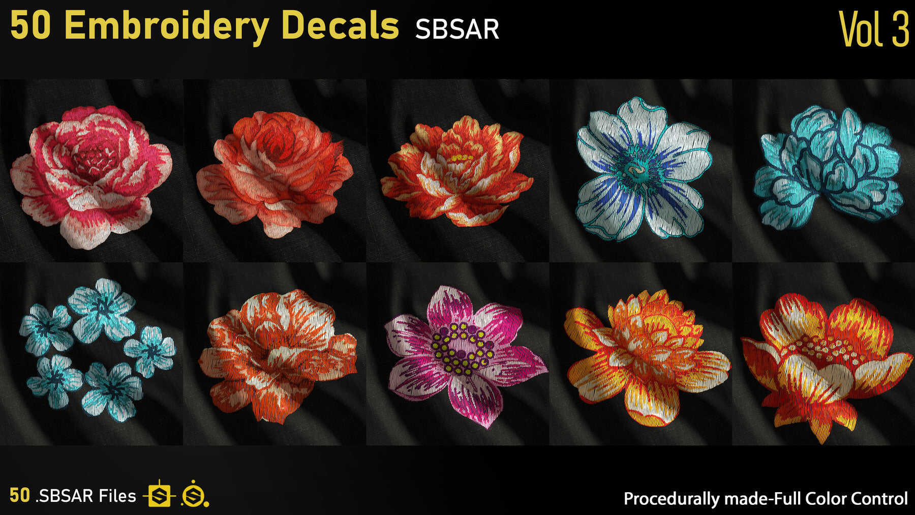 50 Fabric Materials-sbsar-4k-custom colors-Vol2