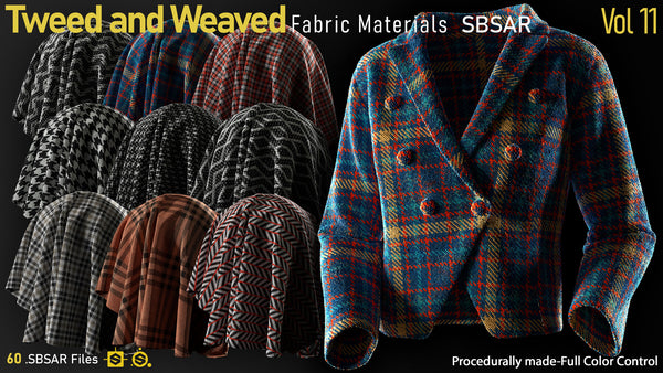 Tweed and Weaved Fabric Materials Vol.11