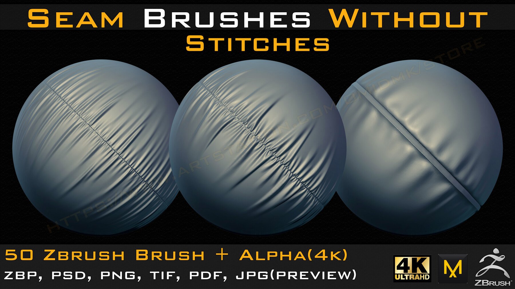 Thread Stich Alpha 50 Seam Brushes + Alpha Vol.4 | S3ART Store