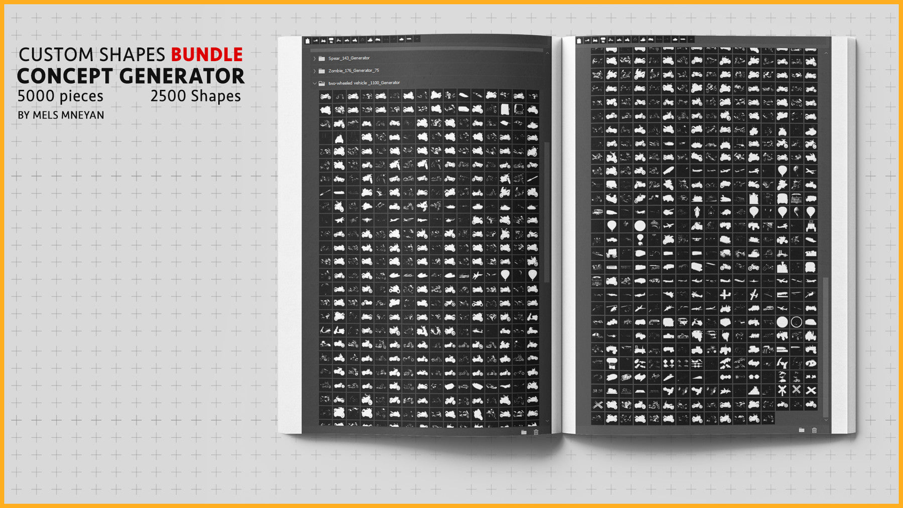 Concept Generator Tool [Custom shape Mega BUNDLE - 5200 pieces ] [Photoshop]