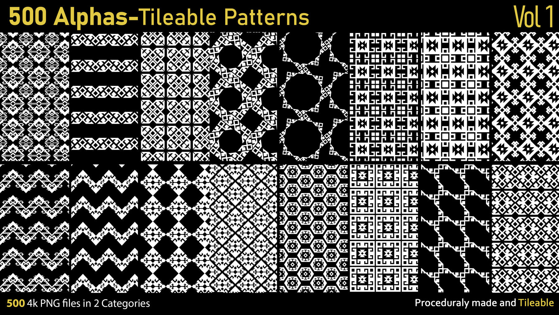 500 Alphas-Tileable Patterns-Vol1