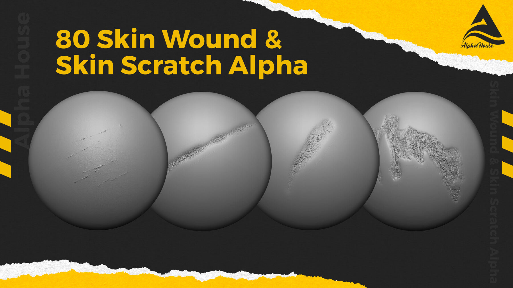 80 Skin Wound & Skin Scratch Alpha ( High Detailed )