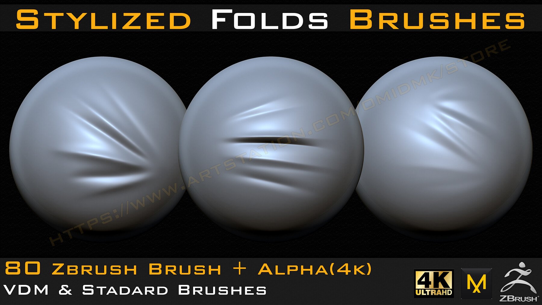 80 Stylized Fold and Seam Stitch Brushes + Alpha