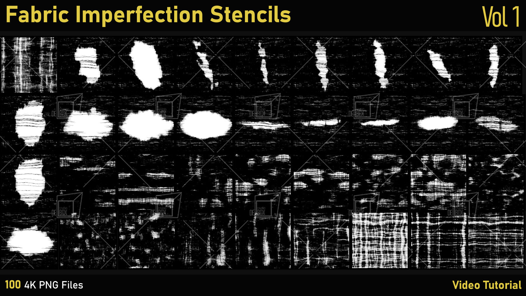 100 Fabric Imperfection Stencils-Vol1