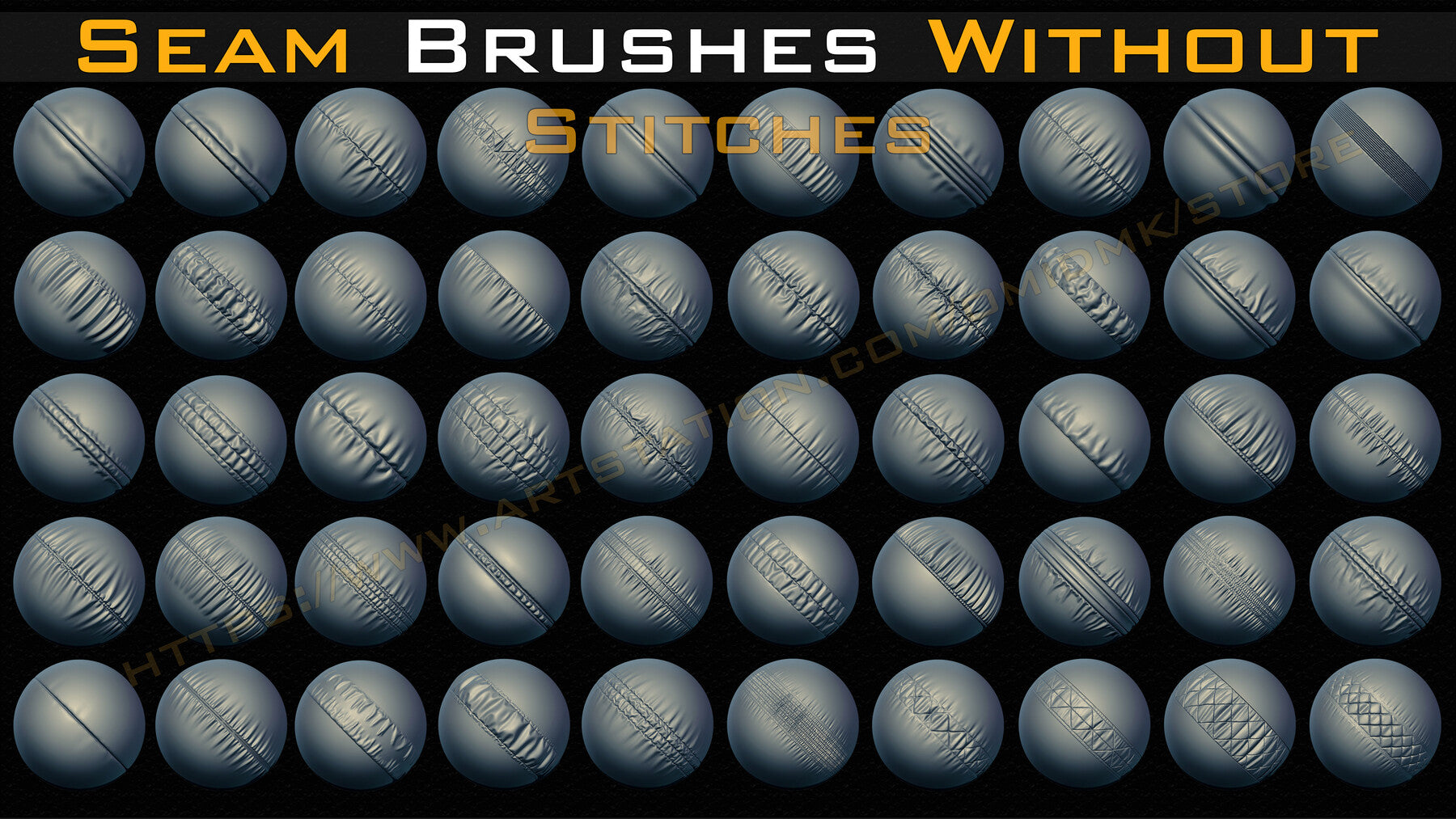 50 Seam Brushes Without Stitches (4k)+Alpha -Vol 04