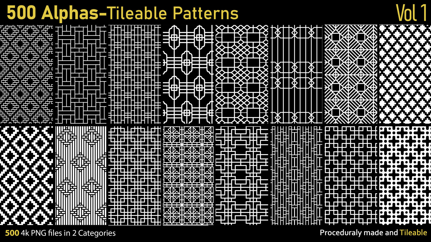 500 Alphas-Tileable Patterns-Vol1