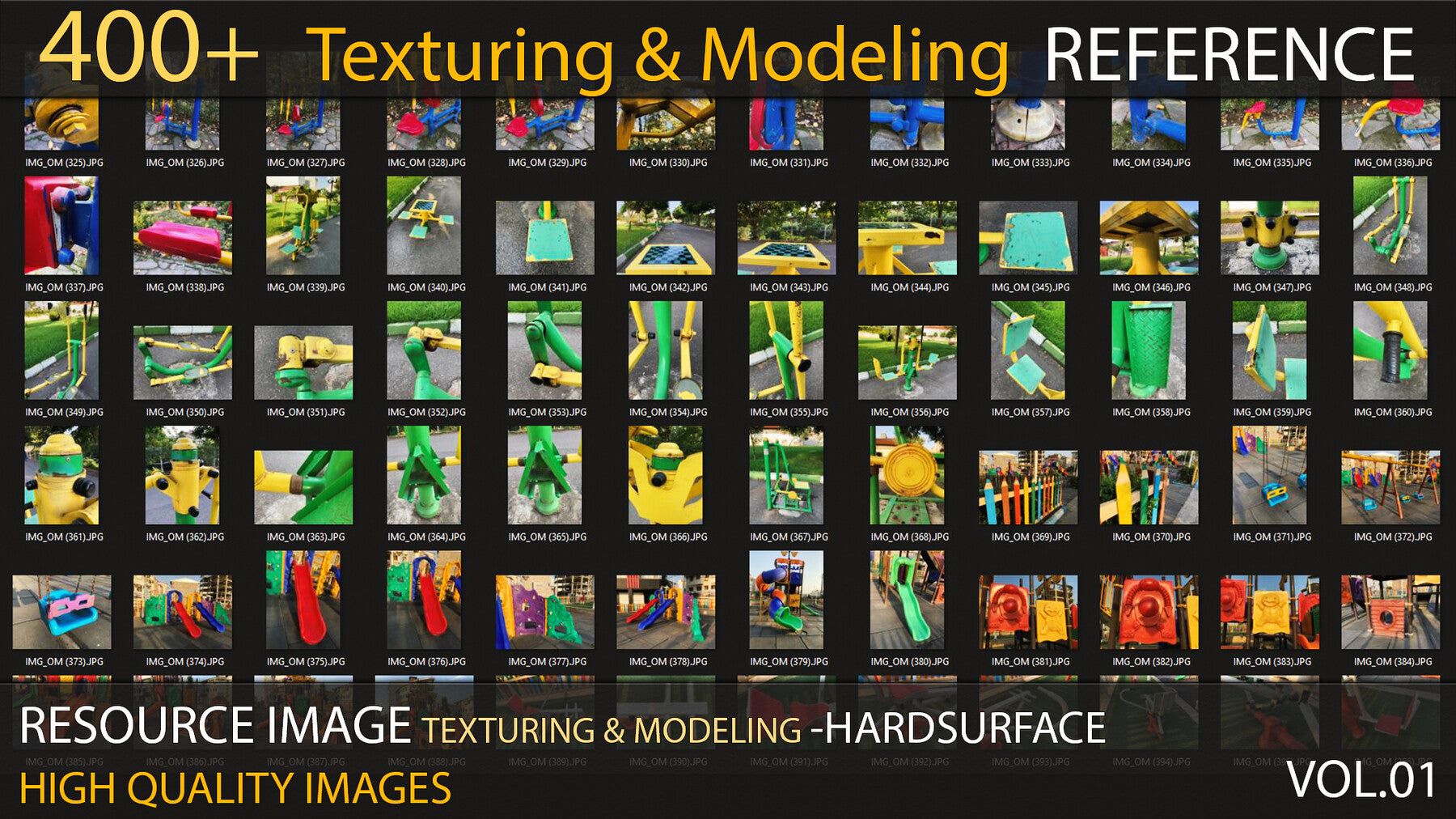 400+ Texturing & Modeling Reference - HardSurface - VOL 01