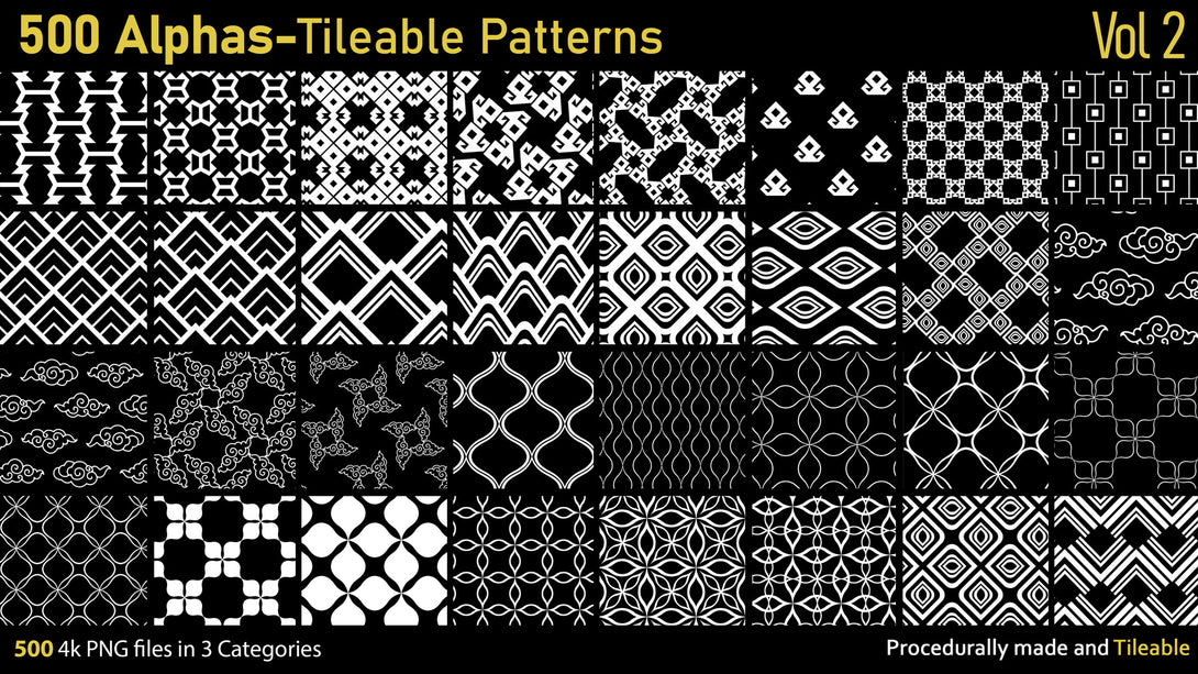 Alphas Substance Patterns 500 Alphas-Tileable Patterns-Vol2 – S3ART Store