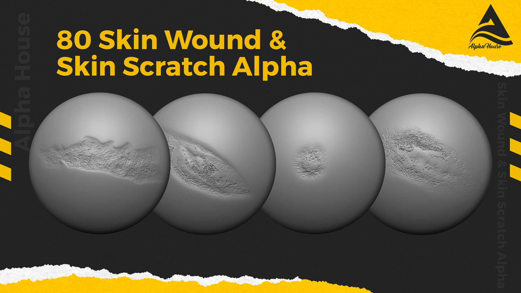 80 Skin Wound & Skin Scratch Alpha ( High Detailed )