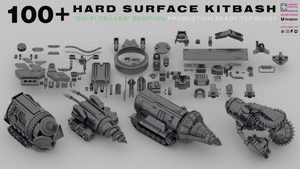 100+ Hard Surface Kitbash
