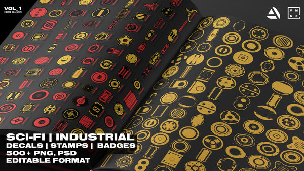 SCI_FI & INDUSTRIAL DECALS|STAMPS|BADGES [500+] Collection