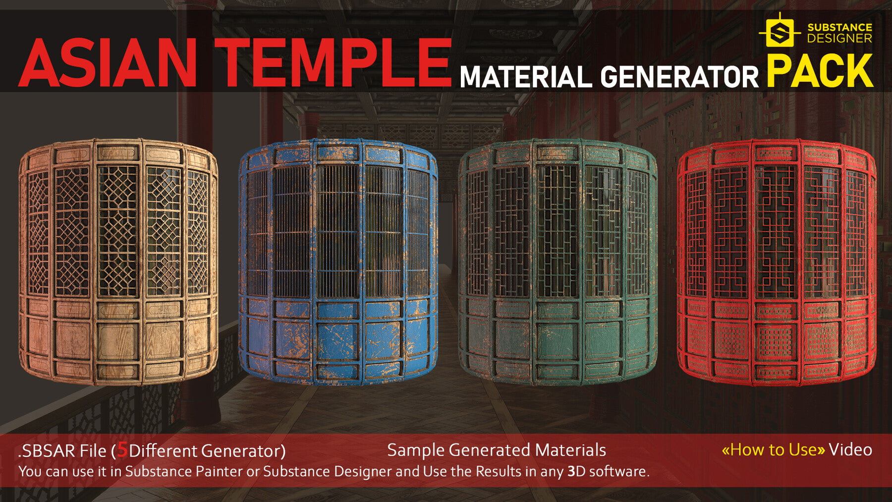 Asian Temple PBR Material Generator