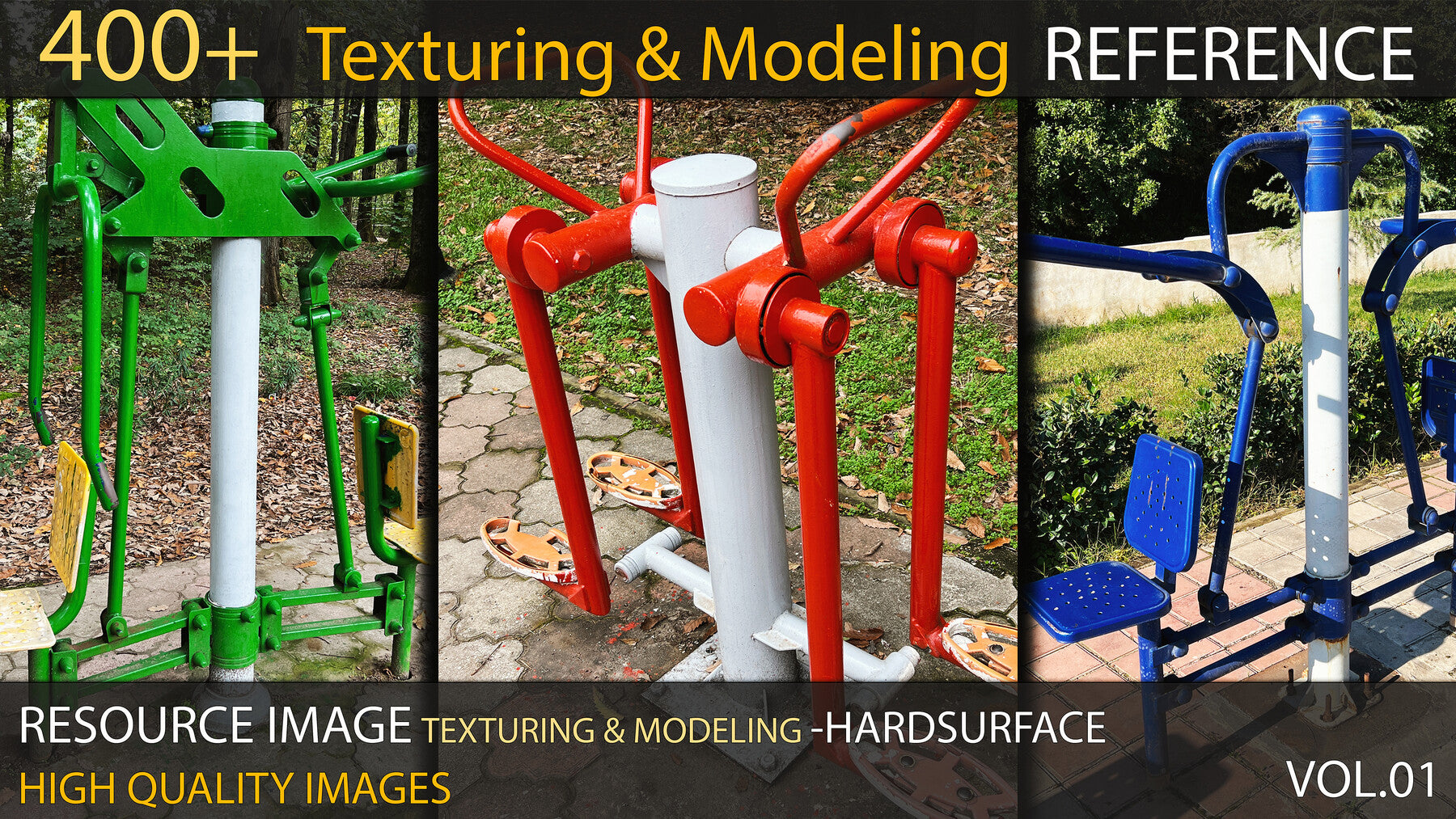 400+ Texturing & Modeling Reference - HardSurface - VOL 01