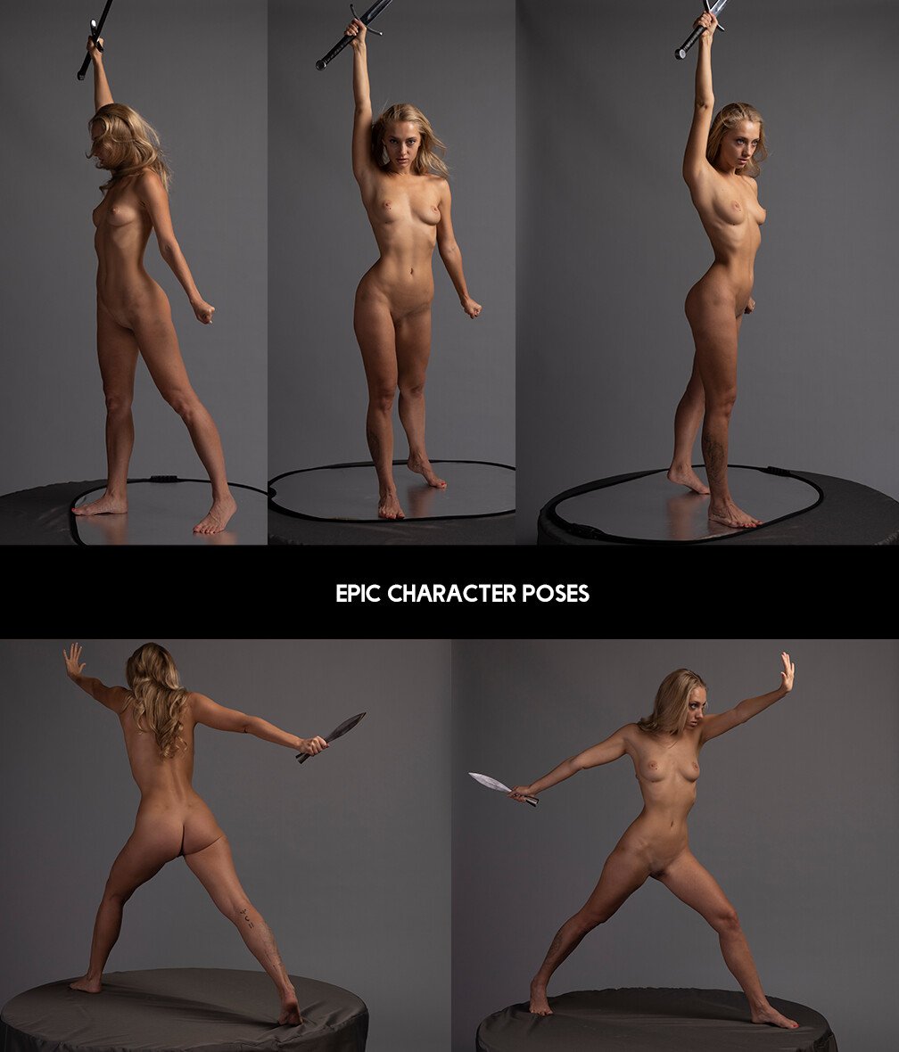 1500 + Female Game Character Turnaround Pose Reference Pictures