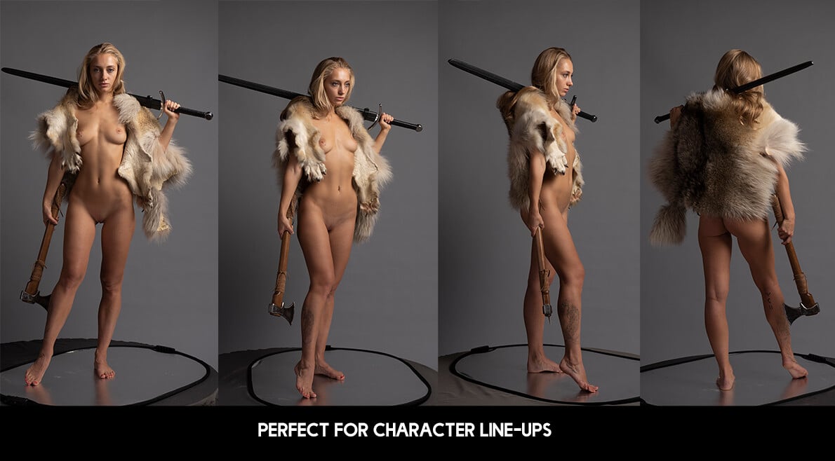 1500 + Female Game Character Turnaround Pose Reference Pictures