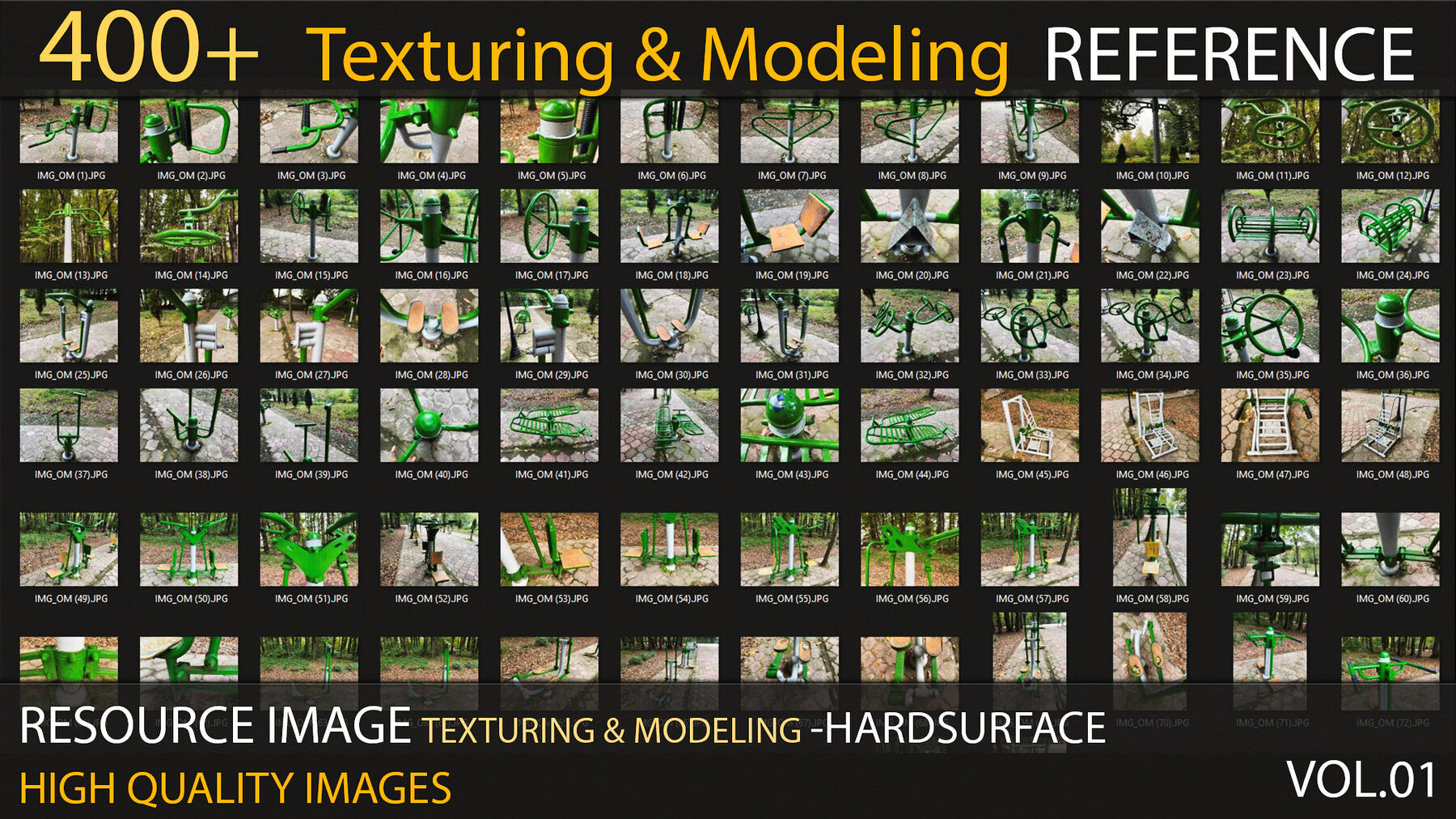 400+ Texturing & Modeling Reference - HardSurface - VOL 01