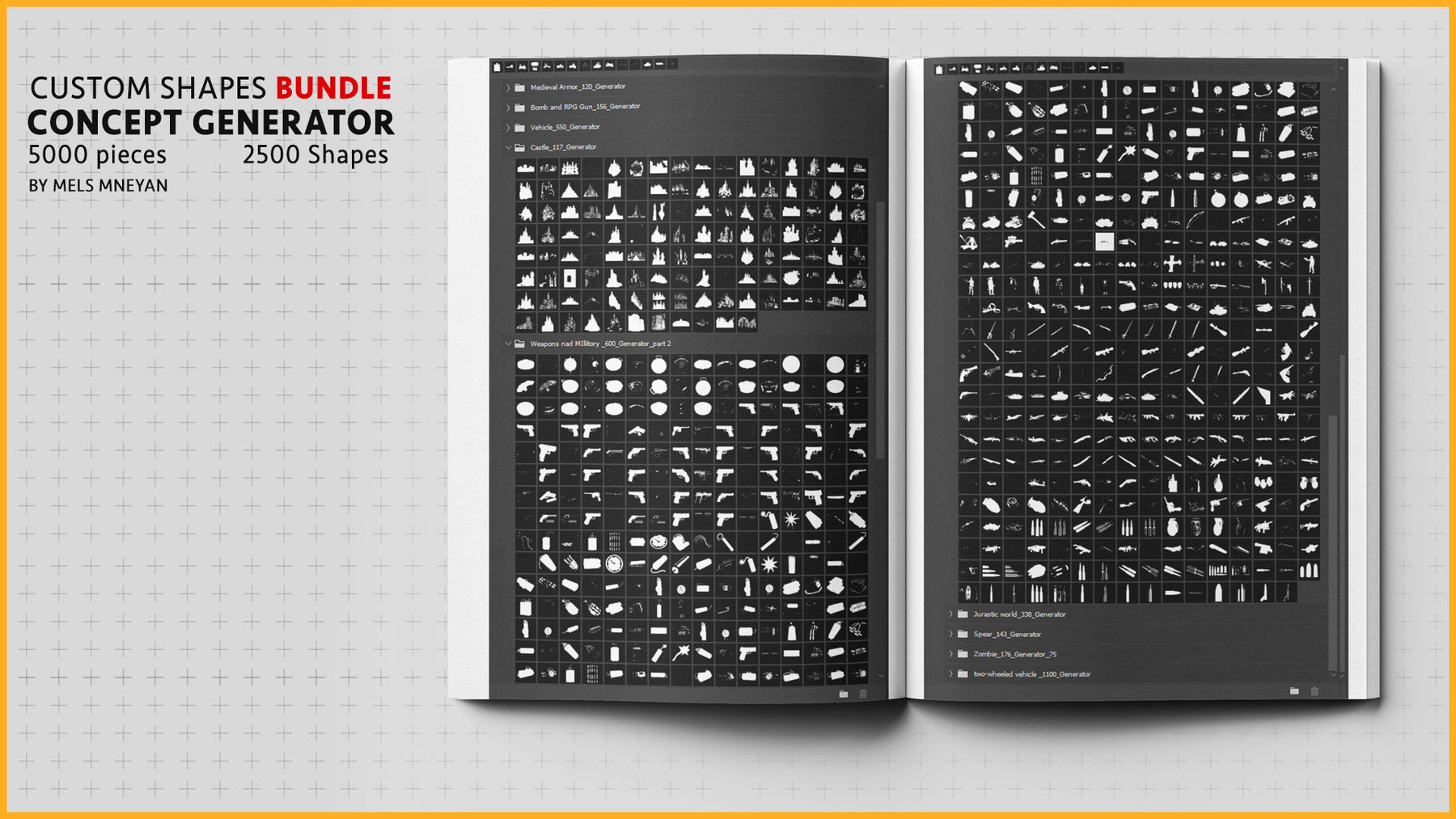 Concept Generator Tool [Custom shape Mega BUNDLE - 5200 pieces ] [Photoshop]